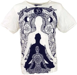 Guru-Shop T-Shirt Sure Herren T-Shirt Meditation Buddha wei