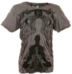 Guru-Shop T-Shirt Sure Herren T-Shirt Meditation Buddha taupe