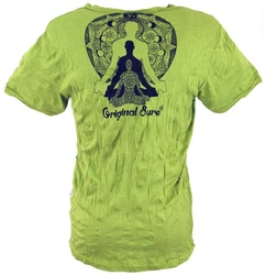 Guru-Shop T-Shirt Sure Herren T-Shirt Meditation Buddha lemon