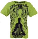 Guru-Shop T-Shirt Sure Herren T-Shirt Meditation Buddha lemon