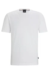 BOSS T-Shirt 'Thompson 01' Weiß/Grau/Creme