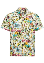 Kurzarmhemd Lago di Garda mit lebhaftem Gardasee-Allover-Print