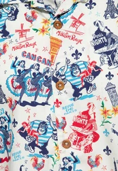 KingKerosin Kurzarmhemd Paris Blau/Mischfarben/Weiß/Creme/Rot