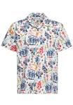 KingKerosin Kurzarmhemd Paris Blau/Mischfarben/Weiß/Creme/Rot