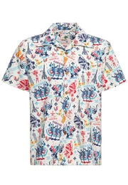 Kurzarmhemd Paris mit lebhaftem Paris-Allover-Print