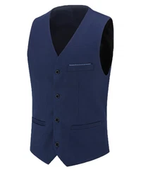 Allthemen Anzugweste Slim Fit mit V Ausschnitt Business 