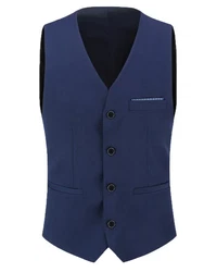 Allthemen Anzugweste Slim Fit mit V Ausschnitt Business 