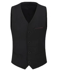 Allthemen Anzugweste Slim Fit mit V Ausschnitt Business 