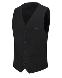 Allthemen Anzugweste Slim Fit mit V Ausschnitt Business 