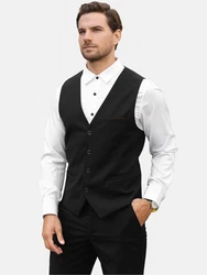 Allthemen Anzugweste Slim Fit mit V Ausschnitt Business 