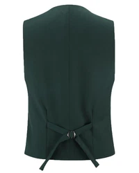 Allthemen Anzugweste Slim Fit mit V Ausschnitt Business Dunkelgrün/Grün