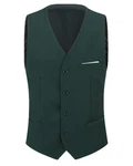 Allthemen Anzugweste Slim Fit mit V Ausschnitt Business Dunkelgrün/Grün