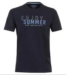 Redmond T-Shirt Round Neck mit Print BLAU