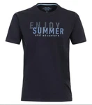 Redmond T-Shirt Round Neck mit Print BLAU
