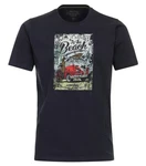 Redmond T-Shirt Round Neck mit Print blau