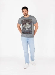 Key Largo T-Shirt Montana USA Biker Print Motiv Rot/Braun/Dunkelrot/Grau