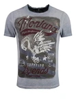 Key Largo T-Shirt Montana USA Biker Print Motiv Rot/Braun/Dunkelrot/Grau