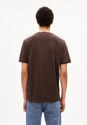 Armedangels T-Shirt JAAMES Dunkelbraun/Braun/Khaki/Grau/Dunkelrot