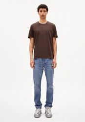 Armedangels T-Shirt JAAMES Dunkelbraun/Braun/Khaki/Grau/Dunkelrot