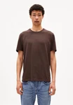Armedangels T-Shirt JAAMES Dunkelbraun/Braun/Khaki/Grau/Dunkelrot