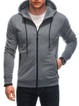 Edoti Kapuzenpullover Kapuzensweatshirt mit Reißverschluss Hellgrau/Dunkelgrau/Grau