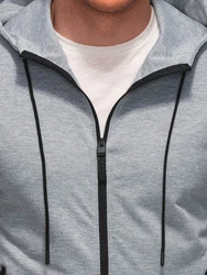 Edoti Kapuzenpullover Kapuzensweatshirt mit Reißverschluss Grau/Hellgrau/Dunkelgrau