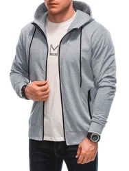 Edoti Kapuzenpullover Kapuzensweatshirt mit Reißverschluss Grau/Hellgrau/Dunkelgrau