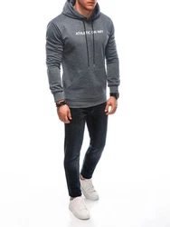 Edoti Kapuzenpullover Sweatshirt Dunkelgrau/Hellgrau/Grau/Dunkelblau