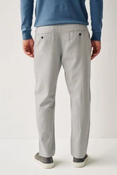 Next Stoffhose mit Kordelzug aus Leinenmischung Grau/Hellgrau/Khaki