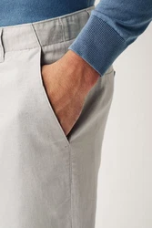 Next Stoffhose mit Kordelzug aus Leinenmischung Grau/Hellgrau/Khaki