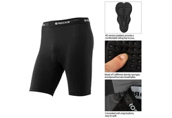 ROCKBROS Radlerhose Herren Fahrradhose mit Sitzpolster 4D Atmungsaktiv Schnelltrocknend Radhose MTB Hose Bike Shorts Schwarz/Hellbraun/Grau