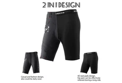 ROCKBROS Radlerhose Herren Fahrradhose mit Sitzpolster 4D Atmungsaktiv Schnelltrocknend Radhose MTB Hose Bike Shorts Schwarz/Hellbraun/Grau