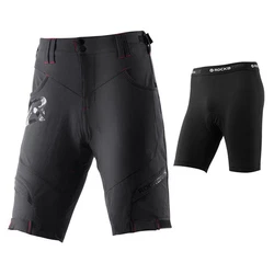 ROCKBROS Radlerhose Herren Fahrradhose mit Sitzpolster 4D Atmungsaktiv Schnelltrocknend Radhose MTB Hose Bike Shorts Schwarz/Hellbraun/Grau