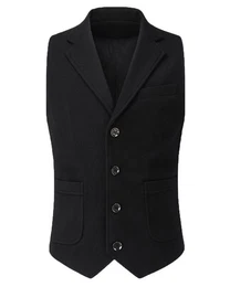 Anzugweste Herren Weste mit Reverskragen Anzugweste aus Tweed