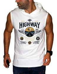 RMK Tanktop Herren Shirt Muskelshirt Gym Highway Motorrad Dunkelblau/Weiß