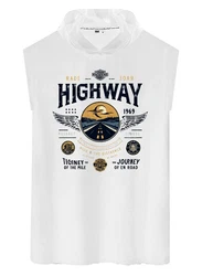 RMK Tanktop Herren Shirt Muskelshirt Gym Highway Motorrad Dunkelblau/Weiß