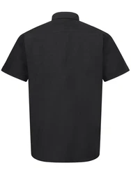 Indumentum Kurzarmhemd Herren Hemd Leinen-Optik Schwarz/Dunkelgrau