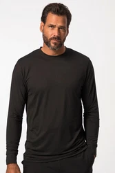 JP1880 T-Shirt Langarmshirt Rundhals UV-Schutz Schwarz