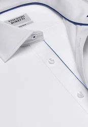 Vincenzo Boretti Businesshemd gerader Schnitt Weiß/Grau/Creme