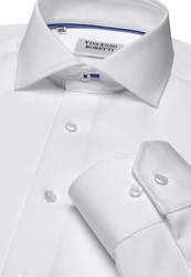 Vincenzo Boretti Businesshemd gerader Schnitt Weiß/Grau/Creme