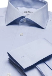 Vincenzo Boretti Businesshemd gerader Schnitt Umschlagmanschette Hellblau/Blau