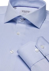 Vincenzo Boretti Businesshemd tailliert super bgelfrei Hellblau/Blau