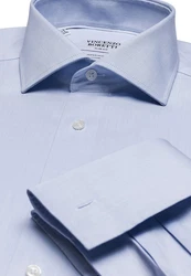Vincenzo Boretti Businesshemd tailliert super bügelfrei Umschlagmanschette Hellblau/Blau