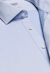 Vincenzo Boretti Businesshemd tailliert super bügelfrei Umschlagmanschette Hellblau/Blau