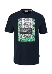 s.Oliver Kurzarmshirt T-Shirt Dunkelblau/Blau/Türkis