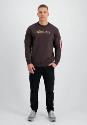 Alpha Industries Sweatshirt Alpha Label Sweater für Herren Schwarz/Rot/Dunkelgrau/Khaki