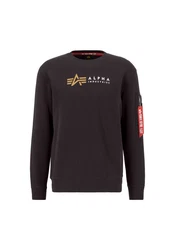 Alpha Industries Sweatshirt Alpha Label Sweater für Herren Schwarz/Rot/Dunkelgrau/Khaki