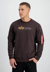 Alpha Industries Sweatshirt Alpha Label Sweater für Herren Schwarz/Rot/Dunkelgrau/Khaki