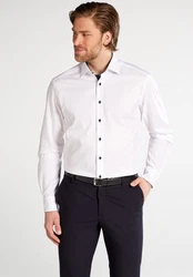 Eterna Langarmhemd MODERN FIT NON IRON Weiß/Dunkelblau/Schwarz/Creme