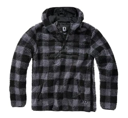 Brandit Teddyfleece Pullover Worker schwarz/grau